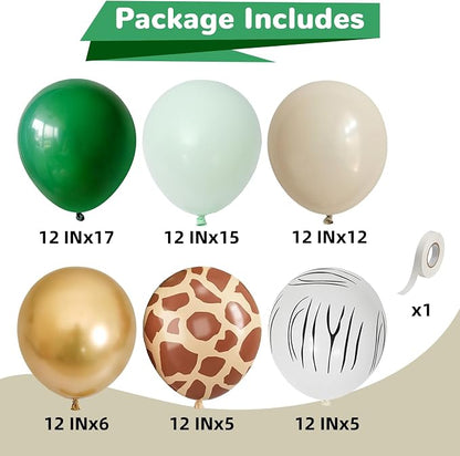 Green and Gold Balloons 12 Inch Emerald Forest Hunter Dark Sage Green Gold Sand - Image 2