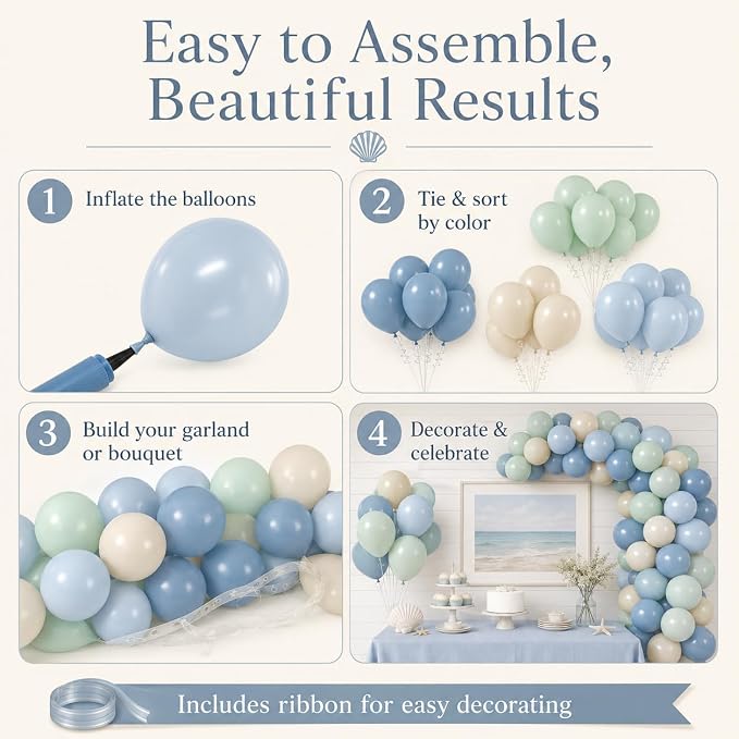 Sage Green Blue Beige Balloons 12inch Boho Birthday Baby Bridal Shower Dino | - Image 8