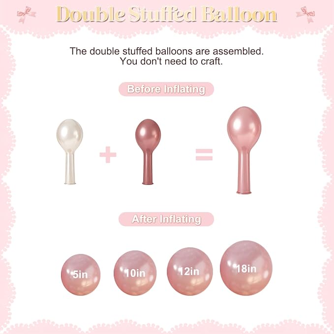 Pink Gold White Balloon Arch Kit - Image 6