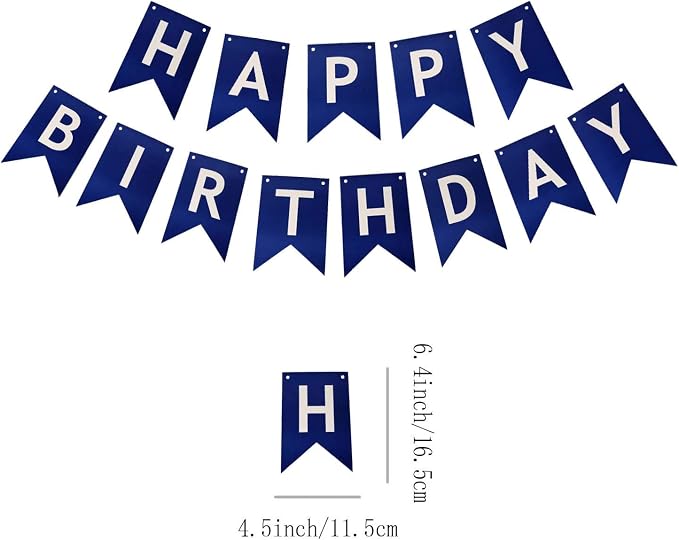 Blue Happy Birthday Banner Birthday Banner Decoration DIY Party Decoration - Image 2
