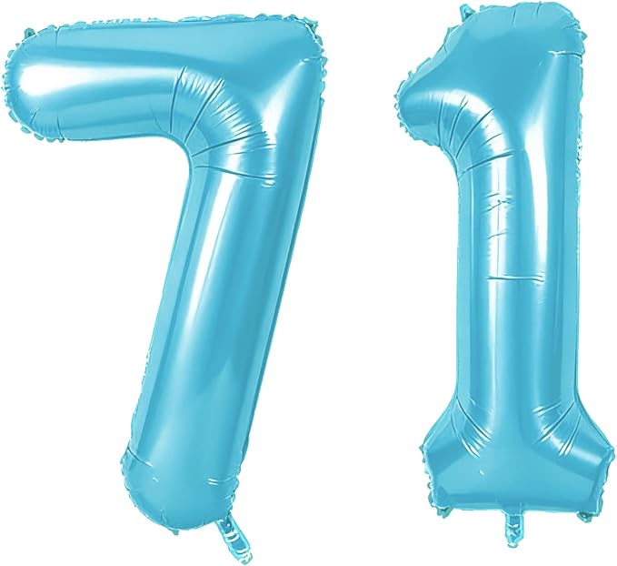 Number 71 Balloons for 71st Birthday Party Decorations, 0-100 Large No.71 by Joycard