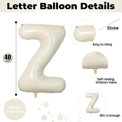 Lingqiang 40 Inch Cream Letter Balloon 'Z' - Image 2