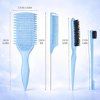 Detangler Brush for Curly Hair, Lightweight Curly Hair Brush with Vented Design for Easy Glide, Effortlessly Detangles Without Pulling or Snagging, Suitable for All Wet and Dry Hair Types (Blue)