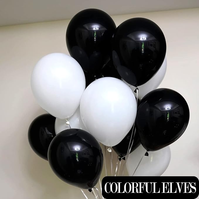 Black 12 Inch 100 Pcs Latex Balloons Helium Thicken Balloons Party Decorations - Image 5