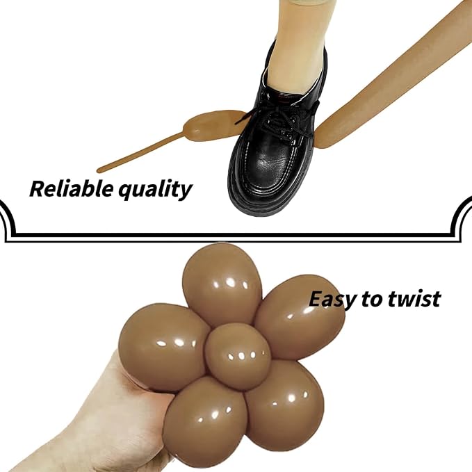 Coffee Brown Long Balloons Premium 260 Twisting Animals Magic Balloons - Image 4