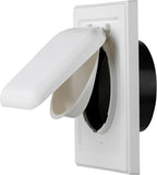 NO-PEST VENT, Exclusive Dual Door Dryer Vent Cover Outdoor 4 inch with Collar, Made in USA w Highest UV Resistant Plastic in any Outdoor Vent Cover (White, 4" Plastic WIth Collar)