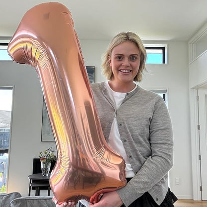 Rose Gold Number 8 Balloon 40 Inch, 8th Birthday Decorations Men Women | Foil - Image 2