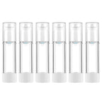 LONGWAY 1.7 Oz 50ml Clear Airless Cosmetic Cream Pump Bottle Travel Size Dispenser Refillable Containers/Foundation Travel Pump Bottle for Shampoo (Pack of 6)