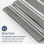 King Pillow Cases Set of 4 - Ultra Soft Hotel Quality Pillowcase Covers - Comfy, Cozy & Wrinkle Free - Shrinkage and Fade Resistant - Machine Washable Pillow Protectors - 4 Piece Set - Grey Stripes 3