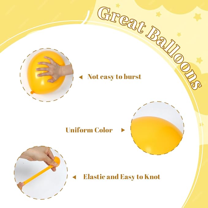 60pcs Yellow and White Balloons 12inch - Image 3