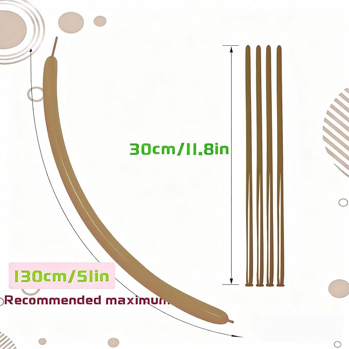 Coffee Brown Long Balloons Premium 260 Twisting Animals Magic Balloons - Image 3
