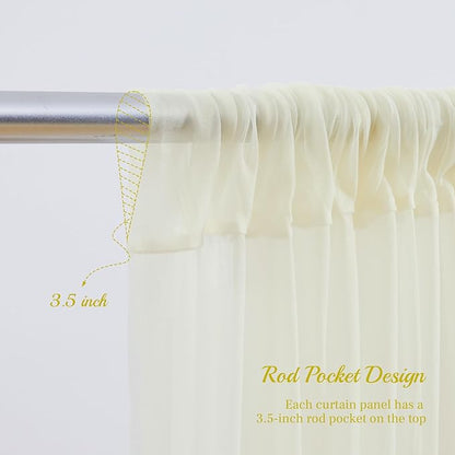 20x10ft Ivory Tulle Backdrop Curtain - Image 5