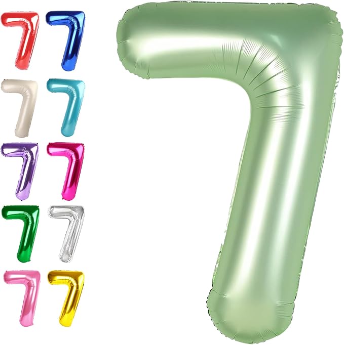 Oliver Green Number 7 Balloon 40 inch, Birthday Party Balloons Decorations | by Upgesy