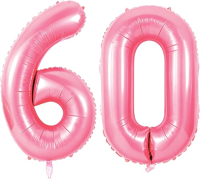 Number 60 Balloons for 60th Birthday Party Decorations, 0-100 Large No.60 by Joycard