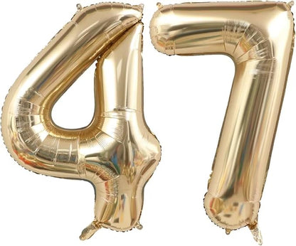 Light Gold 74 47 Balloon Numbers, 40 Inch Large 74th 47th Birthday Balloons by Unknown