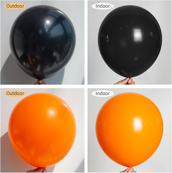 130pcs 18 12 10 5 Inch Black and Orange Balloons Garland Arch Kit | Different - Image 3
