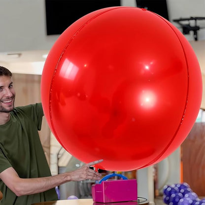 50 Inch Giant Red Round Foil Balloons - Image 3