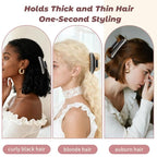French Hair Claw Clips for Women Grils,4 Inch Strong Hold No Slip Grip Accessories Acetate Material,Not Easily Damaged,Thick or Thin Hair (Black & White)