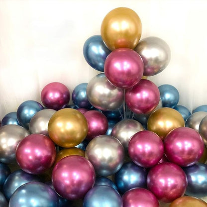 Metallic Balloons 12 inch, Colorful Chrome Shiny Party Balloons | Latex Globos - Image 4