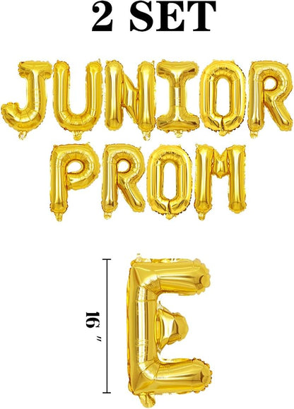 2 Set 20Pcs Gold JUNIOR PROM Letter Balloons 16in Balloon Foil Letter - Image 2