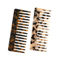 Large Hair Wide Tooth Combs, 2 Pack Cellulose Acetate Detangling Combs for Women Thick Curly Wavy Wet Dry Hair (Tortoise Shell, Ivory)