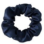Silk Hair Scrunchie, 100% Mulberry Silk, Navy Blue, No Damage for Frizz Prevention, Sleep Scrunchie for Women-1pcs