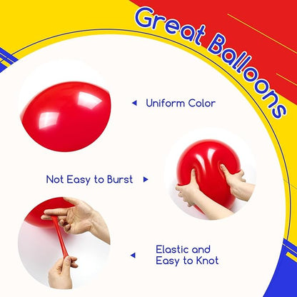 60pcs 12inch Red Yellow and Blue Balloons - Image 3