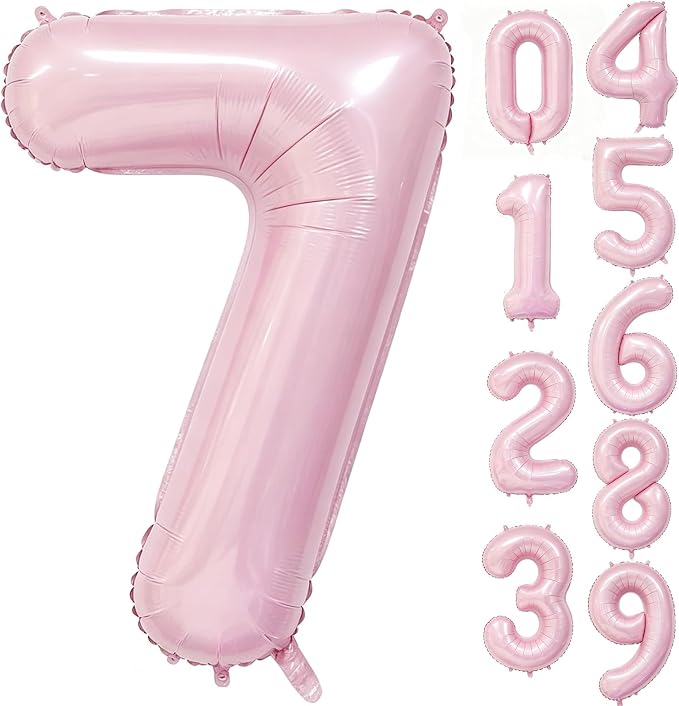 40 Inch Pink Number 7 Foil Balloon by Unknown