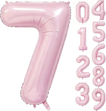 40 Inch Pink Number 7 Foil Balloon by Unknown