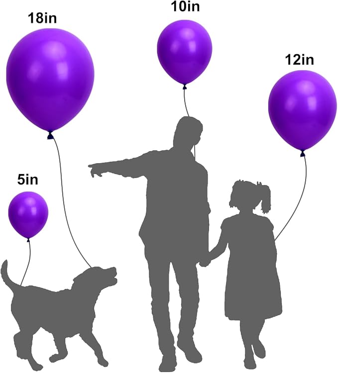 APLANET 150pcs Dark Purple Balloons Different Sizes of 18 12 10 5 Inch Royal - Image 3