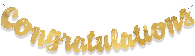 Premium Gold Script Congratulations Banner 1 Piece by Unknown