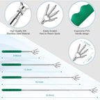 4PCS Different Back Scratcher Metal Portable Telescoping Back scratchers with Rubber Handles, Extendable Back Massager Tool, Great Gift for Men Women Kids Adults(Green)