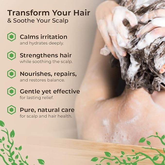 Wild Naturals Psoriasis Shampoo for Scalp Care & Relief – Hydrating Anti-Dandruff Shampoo for Itchy, Dry Scalp – Gentle Eczema Shampoo for Sensitive Skin