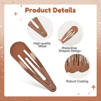 2 Inch Brown Hair Clips Barrettes Metal Snap Clips for Women Durable Water Drop Ideal Hair Accessories for Hairdressing Wedding and Everyday Use 20 pcs