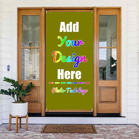 Personalized Door Cover, Olive | Decorations Banners and Signs, Photo Text Logo by ZOLRITH