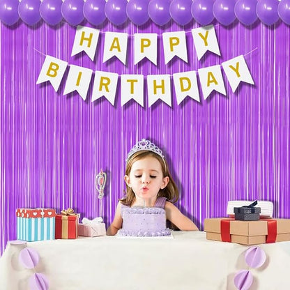 BRAVESHINE Purple Streamers Party Backdrop Pastel Fringe Curtains | 2 Pack | - Image 3