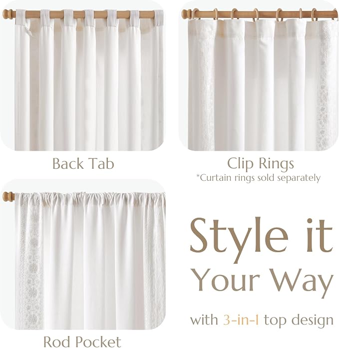 jinchan Floral Linen Curtains - Image 6