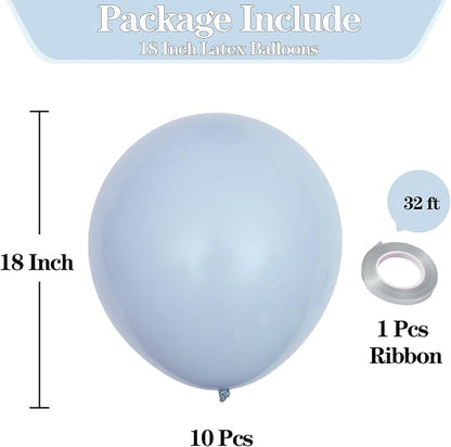 18 inch Pastel Blue Balloons - Image 2