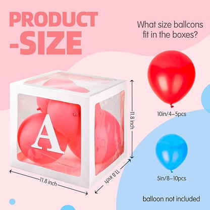 Baby Boxes with 30 PCS Letters, 4 Transparent Balloon boxes - Image 3