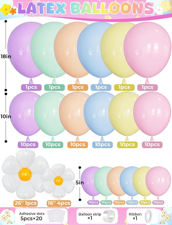 Daisy Balloon Arch Garland Kit, Daisy Party Decorations - Image 2