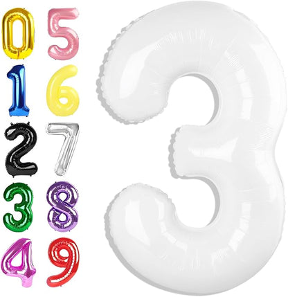Number Balloons 40 Inch White 2 Balloon by Argthjy