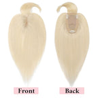 SEGO 100% Real Human Hair Toppers, with Air Bangs, Silk Base 150% Density, Clip in Topper, 2.7肺5.1・ HairPieces for Women, with Thinning/Hair Loss Cover Gray