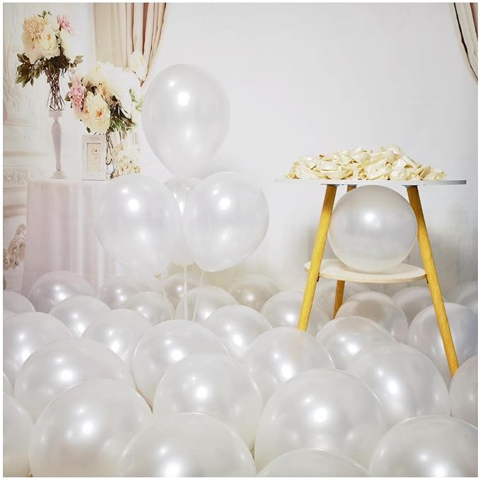 300 Pack White Pearl Balloons 12 inch Pearl White Latex Party Balloon Bulk by ZWZLIULIAN