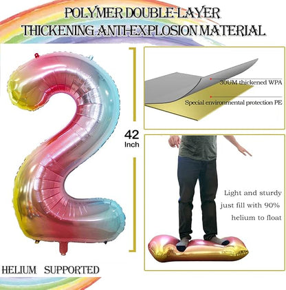 42 Inch Rainbow 2026 Number Foil Balloons, 2026 New Year Eve Graduation - Image 5