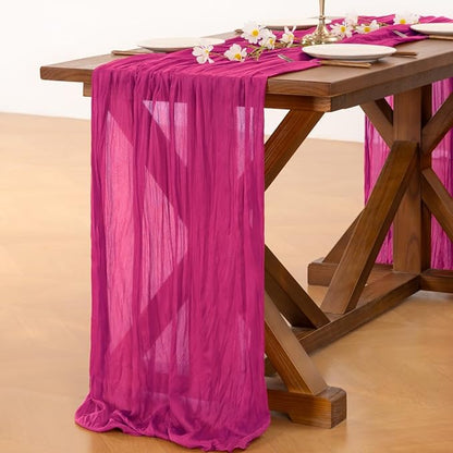 Cheesecloth Table Runner Summer Boho Wedding Birthday Party Home Decor | Hot - Image 4