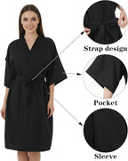 Salon Smock Barber Smock with Adjustable Tie for Hair Cutting, Black Salon Cape, Professional Stylist Jacket Waterproof Haircut Cape