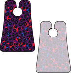 Beard Bib with 3 Suction Cups, Non-Stick Waterproof Hair Catcher Apron, Men's Shaving Essential for Grooming, Trippy Red Pink Purple Blue Cheetah Leopard Print Shave Bib