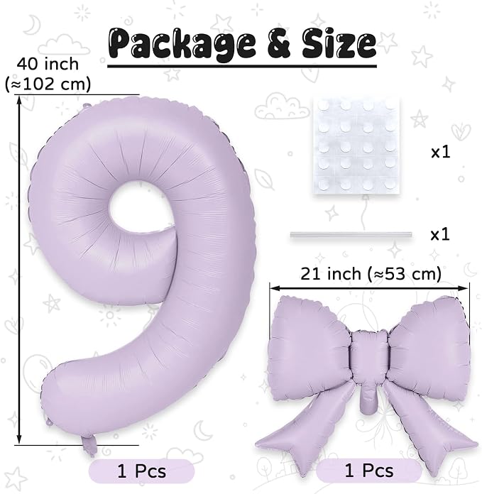 40 Inch Light Purple Number 9 - Image 2