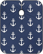 Fashion Unisex Hair Cutting Cape with Adjustable Closure Navy Nautical Anchor Barber Cape
