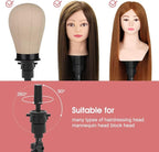 Mannequin Head Stand, Upgrade Foldable Wig Stand Tripod for Cosmetology Hairdressing Training, Metal Adjustable Wig Head Stand with Wig Caps, T-Pins, Comb, Hair Clips